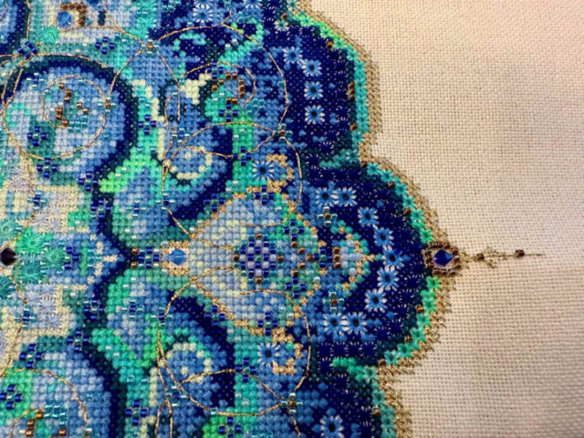 Blue Moroccan Lace Stitched by Clint Milner