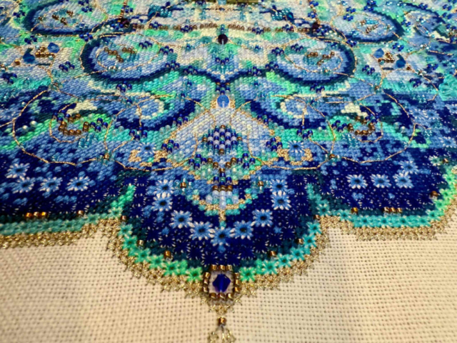 Blue Moroccan Lace Stitched by Clint Milner