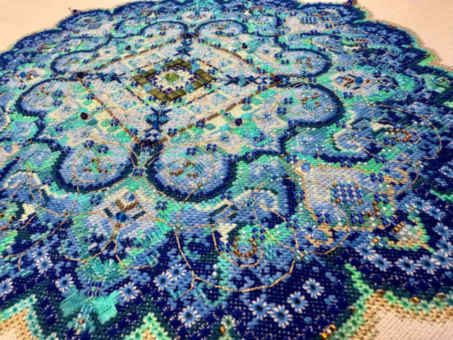 Blue Moroccan Lace Stitched by Clint Milner