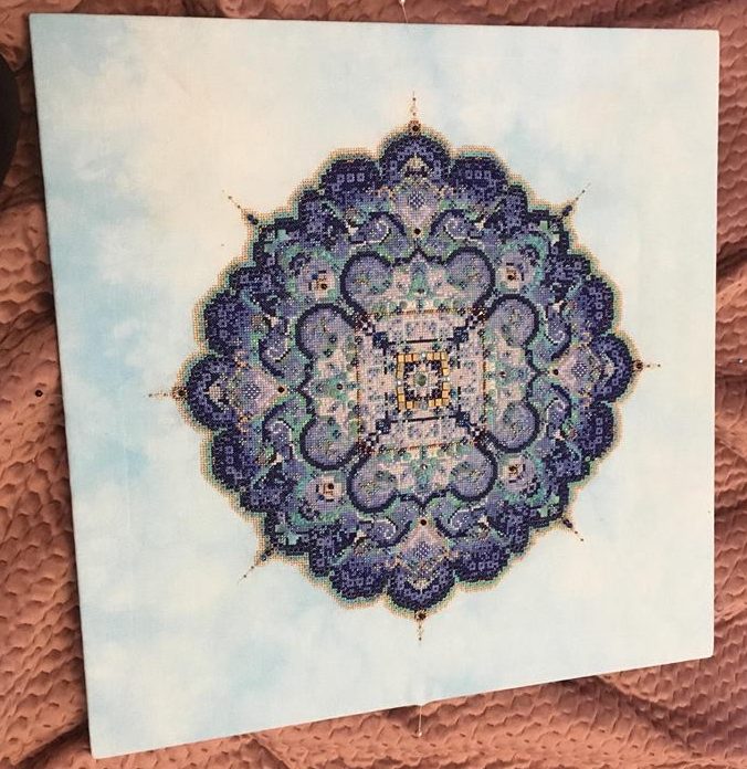 Blue Moroccan Lace stitched by Tammy Verdon