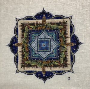 Marrakech Nights Mandala, stitched by Jennifer De Man-Browder