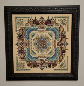 The Medieval Town Mandala, stitched by Jamie Burch