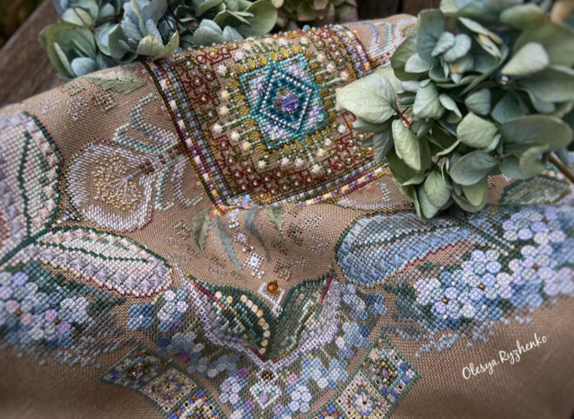 Hydrangea Autumn Fog Stitched By Olesya Ryzhenko